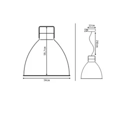 Suspension, Augustin 540, noir, Ø54cm, H59cm - Jieldé