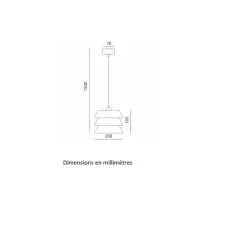 Suspension*Toscot Suspension, Aura 1240/20, , Ø20cm, H16,5cm - Moka mat, gris mat, abricot mat