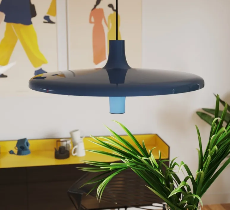 Suspension*Martinelli Luce Suspension, Avro, , LED, dim, 2700K, 5000 lm, Ø60cm, H25cm - bleu clair