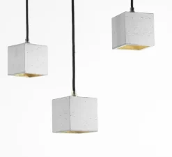 Suspension, [B6], gris clair, laiton, L10cm, H10cm - GANTLights