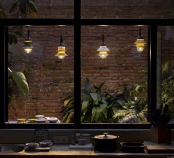 Suspension*Marset Suspension, baladeuse d'extérieur, Santorini, IP65, , H25,8cm - moutarde