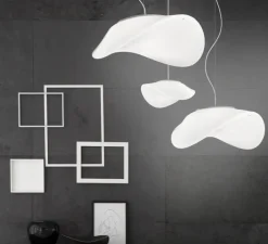 Suspension*Vistosi Suspension, Balance SP M, , E27, L46cm, H17cm - blanc brillant