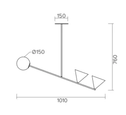 Suspension, Balancing, noir, L101cm, H76cm - atelier Areti