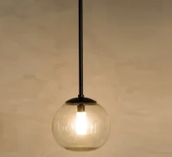 Suspension*Contain Suspension, Ball, verre transparent, laiton noir, Ø20cm, H120cm - transparent, noir