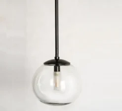 Suspension*Contain Suspension, Ball, verre transparent, laiton noir, Ø20cm, H120cm - transparent, noir