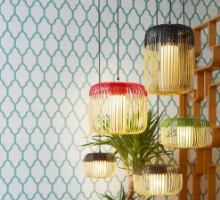 Suspension, Bamboo Light L, noir, H55cm, Ø38cm- Forestier