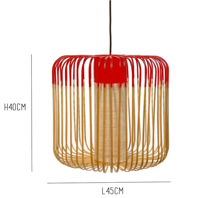 Suspension, Bamboo Light M, rouge, Ø45cm - Forestier