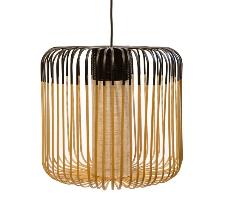 Suspension*Forestier Suspension, Bamboo light outdoor M, , Ø45cm, H40cm - noir