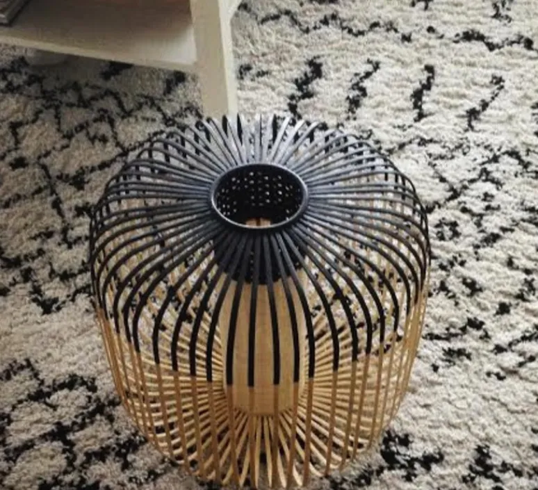 Suspension*Forestier Suspension, Bamboo light outdoor M, , Ø45cm, H40cm - noir