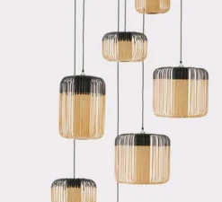 Suspension, Bamboo light outdoor S, noir, Ø35cm, H23cm - Forestier