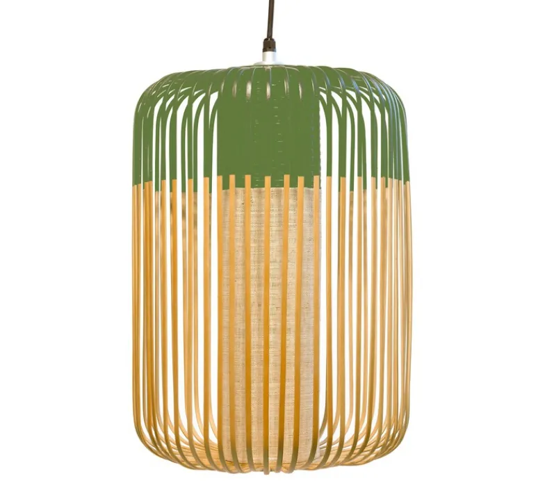 Suspension*Forestier Suspension, Bamboo light outdoor L, , Ø35cm, H50cm - vert