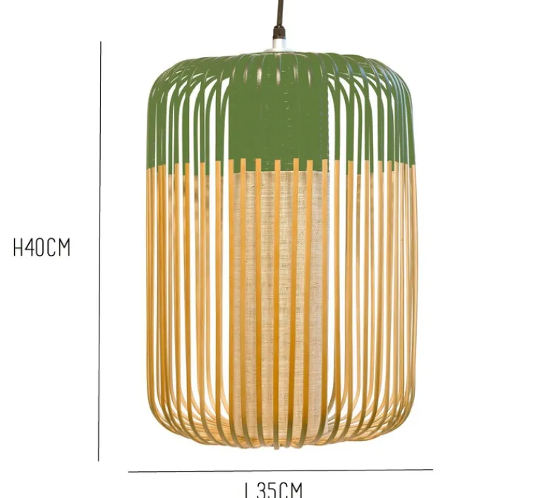 Suspension*Forestier Suspension, Bamboo light outdoor L, , Ø35cm, H50cm - vert