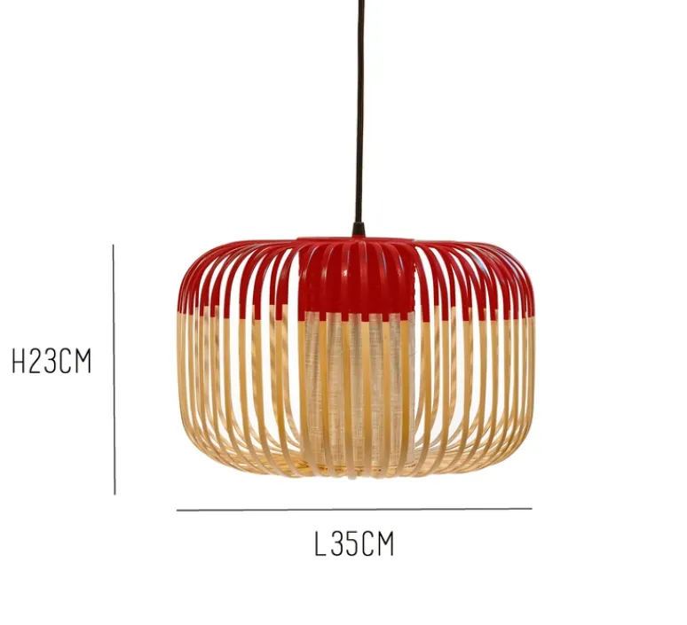 Suspension*Forestier Suspension, Bamboo Light S, rouge, Ø35cm - bambou, rouge