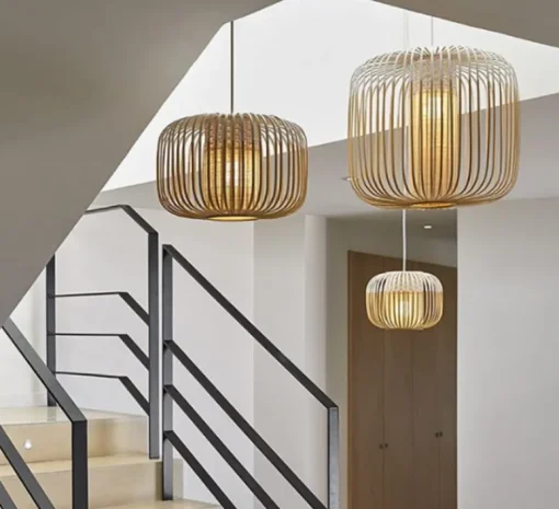 Suspension|Enfants*Forestier Suspension, Bamboo Light S, , Ø35cm, H23cm - blanc