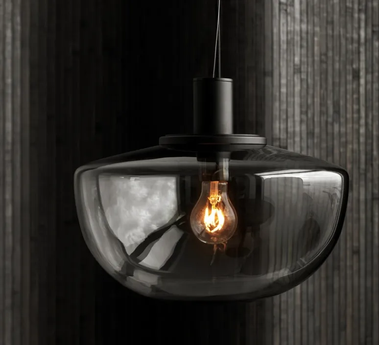 Suspension*Audo Copenhagen Suspension, Bank, , Ø35cm, H30cm - verre fumé, noir