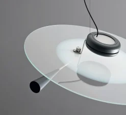 Suspension, Bascula, nickel, gris, LED, dim, 2700K, 3574 lm, Ø60cm, H16,7cm - Stilnovo