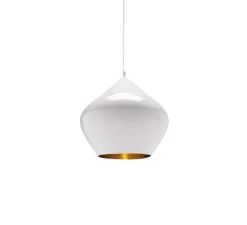 Suspension*Tom Dixon Suspension, Beat Stout, , LED, dim, 3000k, 800 lm, Ø52cm, H50cm - blanc, laiton