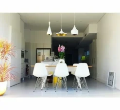 Suspension, Beat Wide, blanc, laiton, LED, dim, 3000k, 800 lm, Ø36cm, H16cm - Tom Dixon
