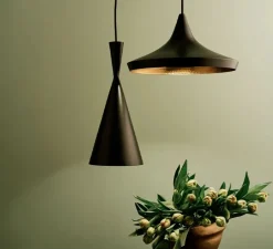 Suspension, Beat Wide, noir, intérieur or, LED, 3000K, 800lm, Ø36cm, H16cm - Tom Dixon