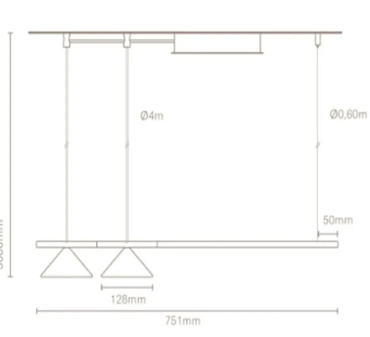 Suspension, Belle 01, Gris ciment, LED, 2700K, 975 lm, Ø12,8cm, L75,1cm - Nexia
