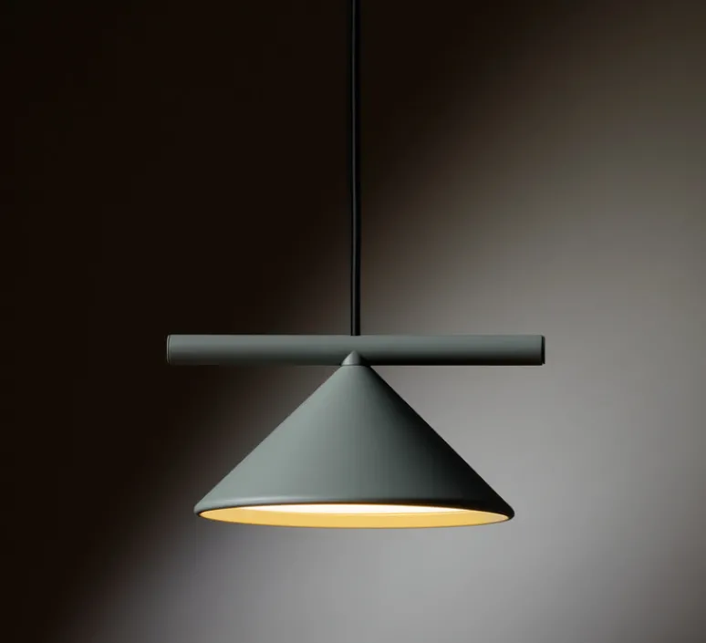 Suspension*Nexia Suspension, Belle single, , LED, 2700K, 975 lm, Ø12,8cm, H7,3cm - Gris ciment