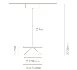 Suspension*Nexia Suspension, Belle single, , LED, 2700K, 975 lm, Ø12,8cm, H7,3cm - Gris ciment