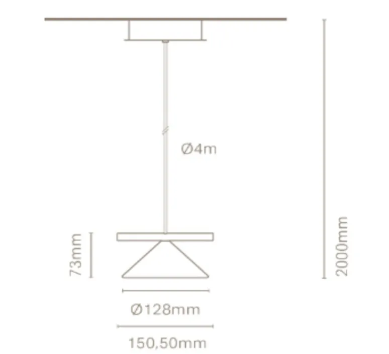 Suspension*Nexia Suspension, Belle single, , LED, 2700K, 975 lm, Ø12,8cm, H7,3cm - Gris ciment
