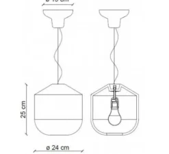 Suspension*Ferroluce Suspension, Bellota 24, , Ø24cm, H25cm - noir
