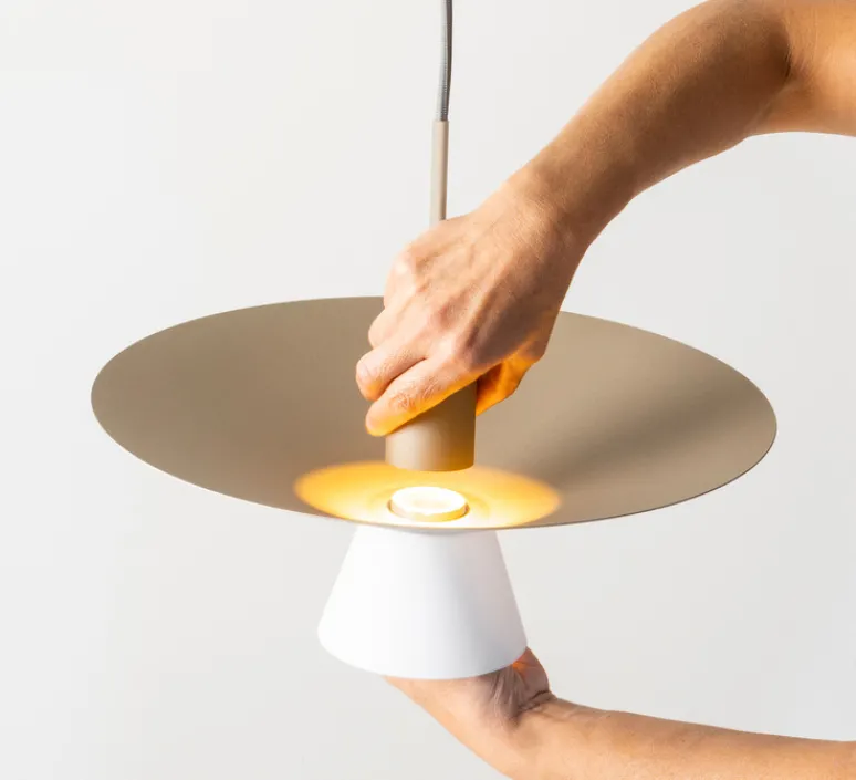 Suspension*Estiluz Suspension, Belt, T-4144SLG, , LED, dim, 2700K, 725 lm, Ø45cm, H18,1cm - champagne