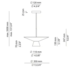 Suspension*Estiluz Suspension, Belt, T-4144SLG, , LED, dim, 2700K, 725 lm, Ø45cm, H18,1cm - champagne