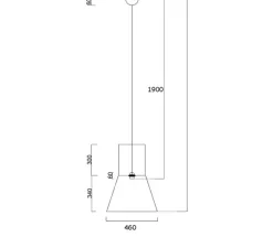 Suspension*Fraumaier Suspension, bigandy, blanc & noir, H60cm - noir et blanc