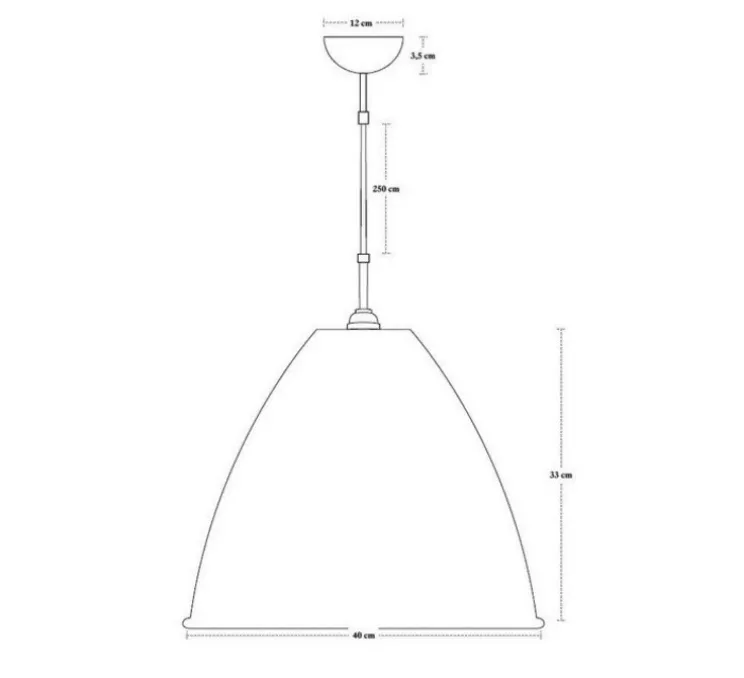 Suspension, BL9 L, gris, laiton, Ø40cm, H33cm - Gubi
