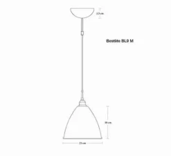 Suspension*Gubi Suspension, BL9 M, , Ø21cm, H18cm - chrome