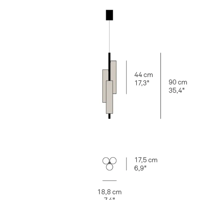 Suspension, BLACK NOTE TR, gris, métal finition noire, LED, 3000K, 2884lm, Ø90cm, H45cm - LZF