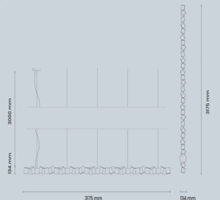 Suspension*Oblure Suspension, Blockchain 29, , 3000K, L317,5cm, H13,4cm - noir