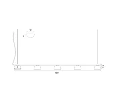 Suspension*Northern Suspension, Blush Rail 5, , LED, dim, 2700K, 3300 lm, L150cm, H7,5cm - noir mat