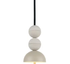 Suspension*Loftlight Suspension, Bosfor Concrete Aluminium, 2 boules, , LED, dim, 2700K, lm, Ø15cm, H25,5cm - Peyote