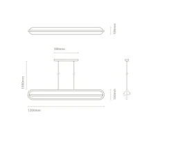 Suspension*Nexia Suspension, Bow horizontale, , LED, dim, 2700K, 2370 lm, L120cm, H16cm -