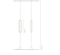 Suspension*Nexia Suspension, Bow verticale, , LED, dim, 2700K, 1000 lm, Øcm, H300cm - noir