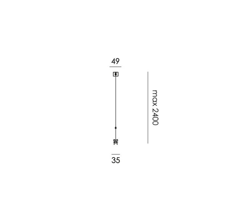 Suspension, Bridge 180, Blanc brouillard, LED, dim, 2700K, 2495 lm, L180cm, H5,1cm - Tonone