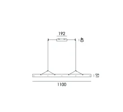 Suspension, Bridge 110, Blanc brouillard, LED, dim, 2700K, 1492 lm, L110cm, H5,1cm - Tonone