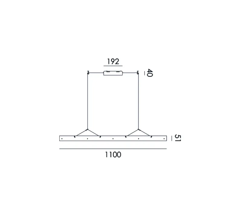 Suspension, Bridge 110, Blanc brouillard, LED, dim, 2700K, 1492 lm, L110cm, H5,1cm - Tonone