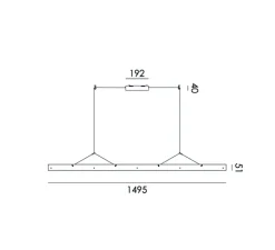 Suspension*Tonone Suspension, Bridge 150, , LED, dim, 2700K, 2058 lm, L149,5cm, H5,1cm - Blanc brouillard