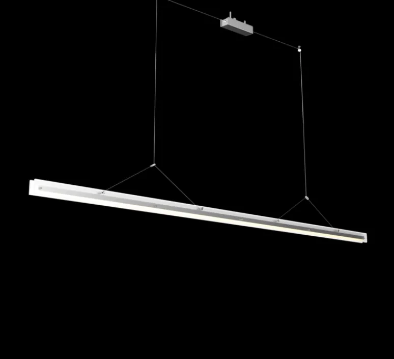 Suspension*Tonone Suspension, Bridge 220, , LED, dim, 2700K, 3068 lm, L220cm, H5,1cm - Blanc brouillard