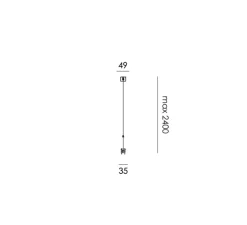 Suspension*Tonone Suspension, Bridge 220, , LED, dim, 2700K, 3068 lm, L220cm, H5,1cm - Blanc brouillard