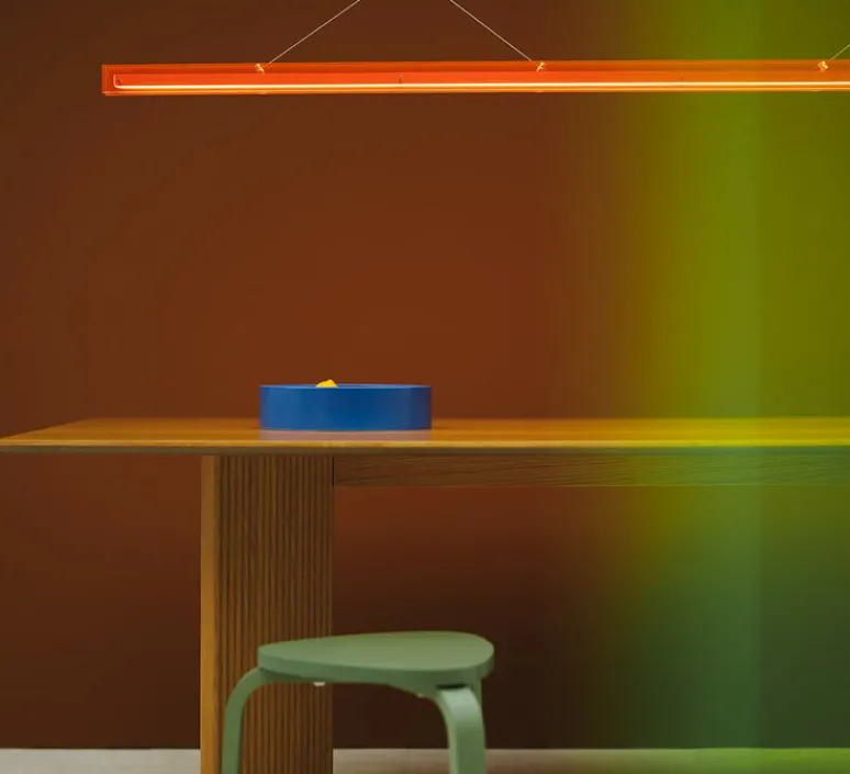 Suspension*Tonone Suspension, Bridge 110, , LED, dim, 2700K, 1492 lm, L110cm, H5,1cm - Orange lave