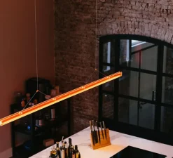 Suspension*Tonone Suspension, Bridge 110, , LED, dim, 2700K, 1492 lm, L110cm, H5,1cm - Orange lave