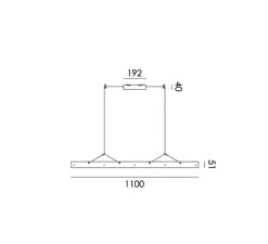 Suspension*Tonone Suspension, Bridge 110, , LED, dim, 2700K, 1492 lm, L110cm, H5,1cm - Orange lave