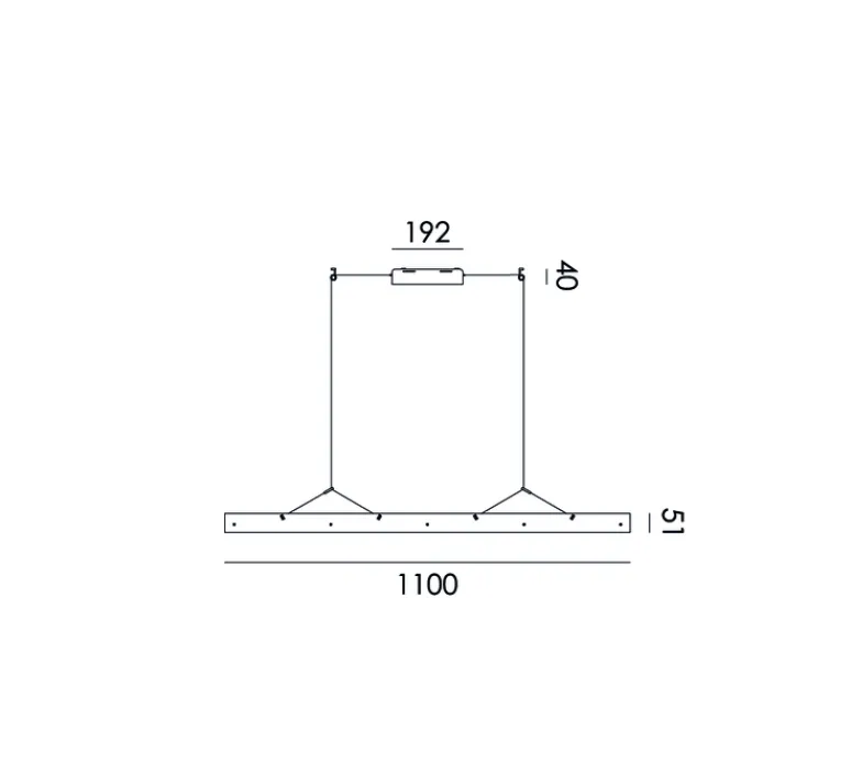 Suspension*Tonone Suspension, Bridge 110, , LED, dim, 2700K, 1492 lm, L110cm, H5,1cm - Orange lave