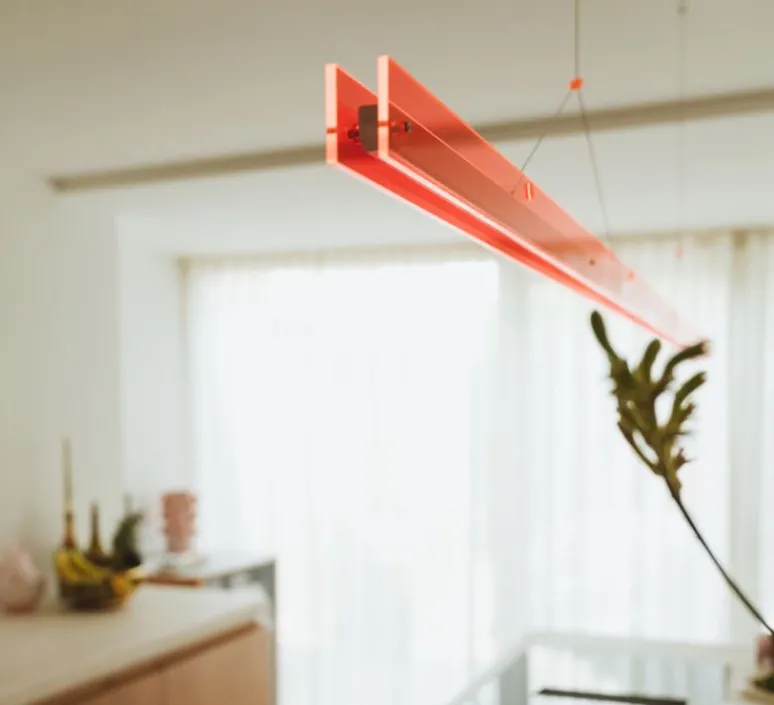 Suspension*Tonone Suspension, Bridge 220, , LED, dim, 2700K, 3068 lm, L220cm, H5,1cm - Orange lave